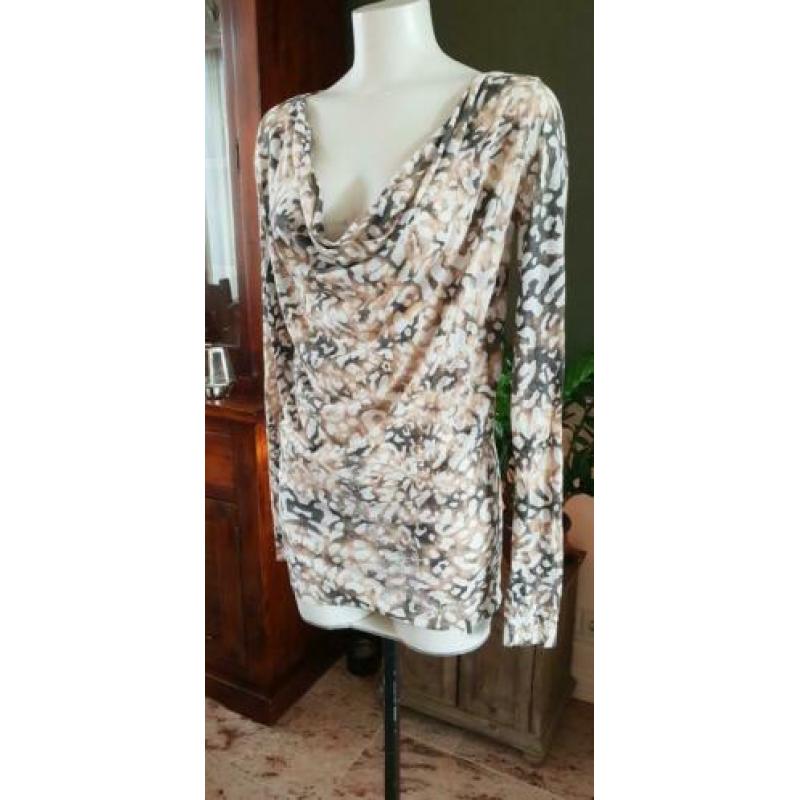 NIEUW dieren print GUESS top mt M 38/40, topje beige