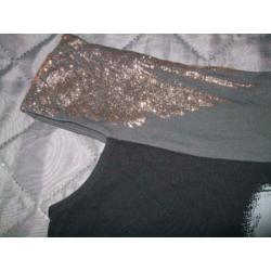 zgan zwart t-shirt met print en glitter mt 36/38