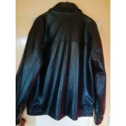 Zgan zwarte lederlook jas. hardrock/vintage/retro