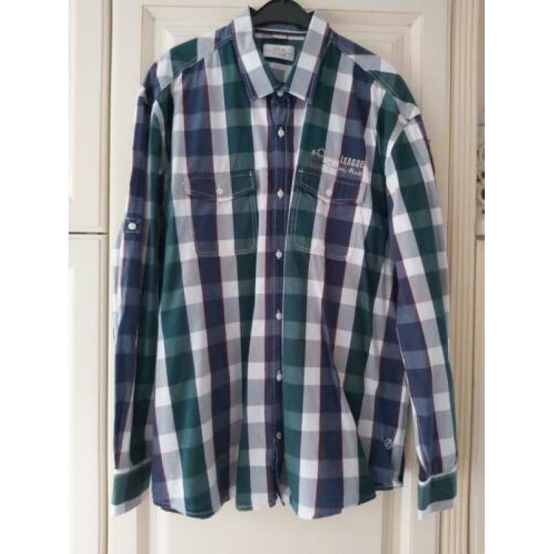 Heren overhemd ruit groen/blauw merk:s'oliver maat:XXL