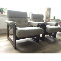 Gratis ophalen op zaterdag: vintage jaren 70 leren stoelen