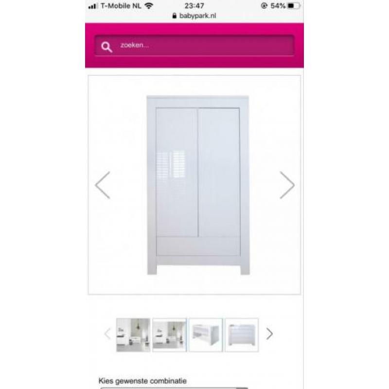 Babykamer kidsmill Alaska hoogglans wit zeer goede staat!