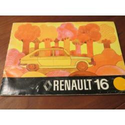 Instructieboek Renault 16 incl. 16 TX 1975