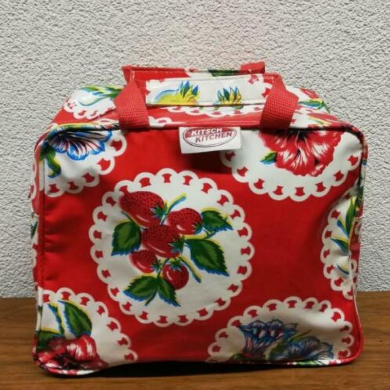 Tas Kitsch Kitchen rood met bloemen