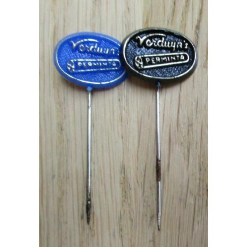 3 speldjes Verduyn's dropminta perminta blauw zwart jaren 60