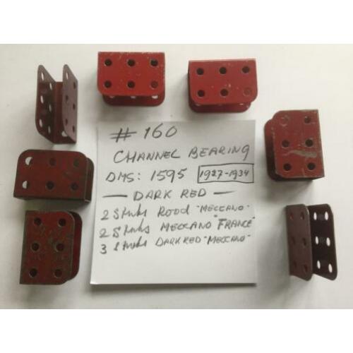 MECCANO #160 Channel Bearing Dark Red 1927 -1934 periode