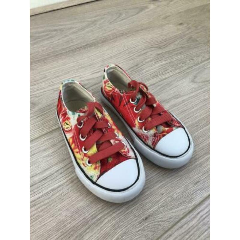 Vrolijke Gympen / canvas schoentjes Jilly, mt 26, bloemprint