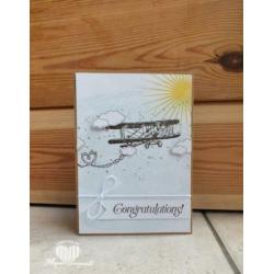 kaart Stampin' Up! Congratulations vliegtuig