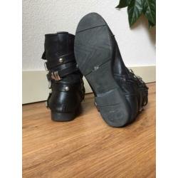 Lederen dameslaarzen bikerboots maat 40
