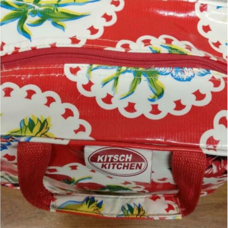 Tas Kitsch Kitchen rood met bloemen