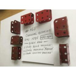MECCANO #160 Channel Bearing Dark Red 1927 -1934 periode