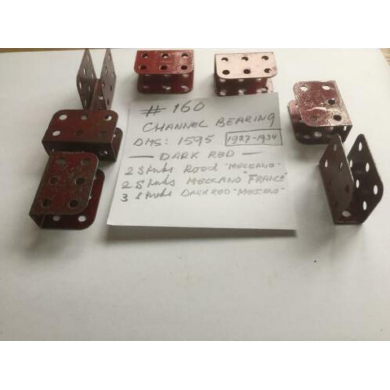 MECCANO #160 Channel Bearing Dark Red 1927 -1934 periode