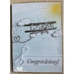 kaart Stampin' Up! Congratulations vliegtuig