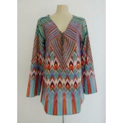 Kort multicolor jurkje met zigzag dessin van Gloss Line