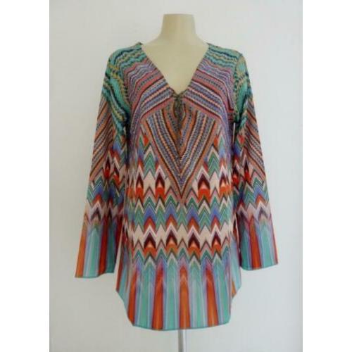 Kort multicolor jurkje met zigzag dessin van Gloss Line