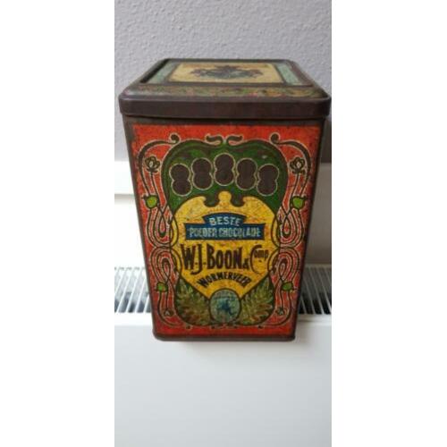 W.J.Boon poeder chocolade blik Wormerveer