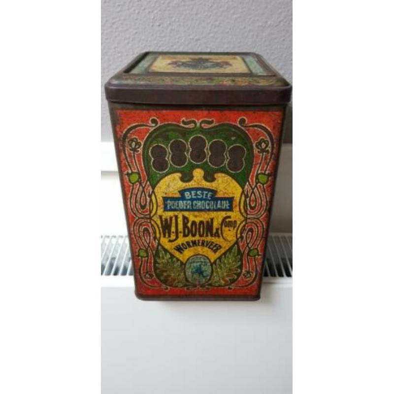 W.J.Boon poeder chocolade blik Wormerveer