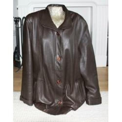 Donker Bruine Leren Jas (XL) winterjas
