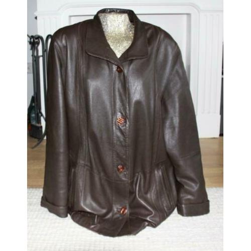 Donker Bruine Leren Jas (XL) winterjas