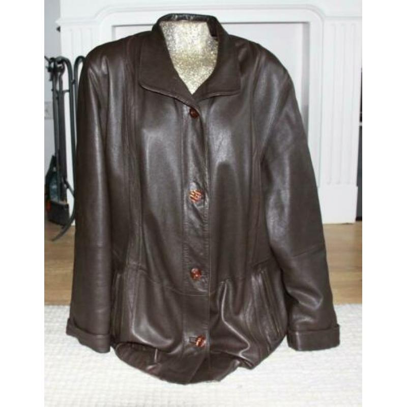 Donker Bruine Leren Jas (XL) winterjas