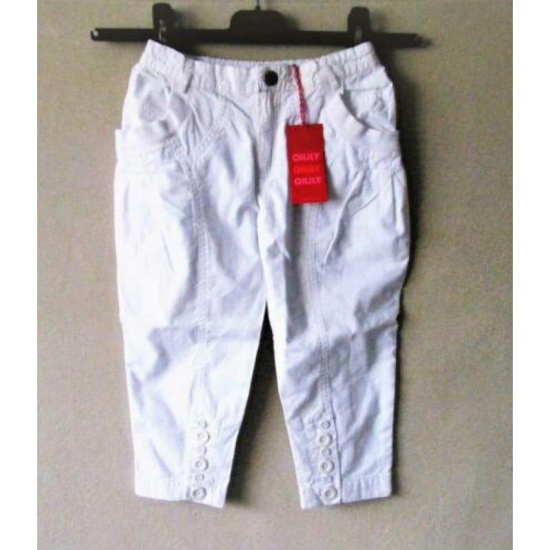 NIEUW. leuke OILILY witte katoenen broek, mt 92