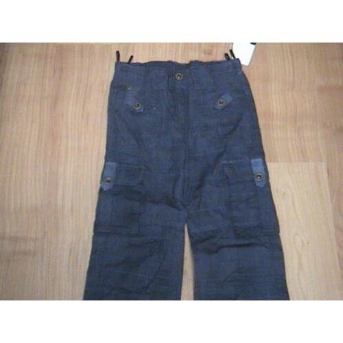 NIEUW donkerblauw / zwarte geruite lange broek jongen 140