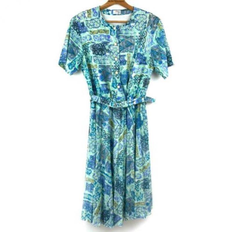 AtticSalt vintage jurk met fantastische 90's print, mt 38
