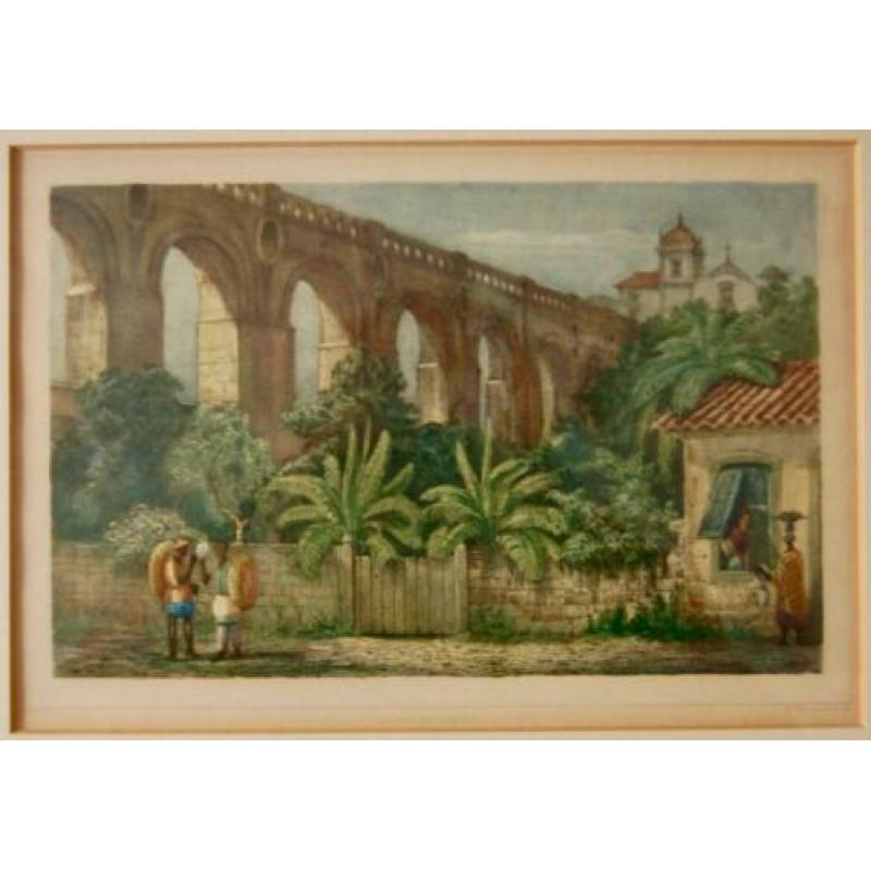 Paar Antieke Chromolitho’s Rio de Janeiro