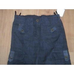 NIEUW donkerblauw / zwarte geruite lange broek jongen 140