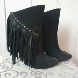 NIEUW: lederen enkellaars met hak (9cm), SACHA, maat 36
