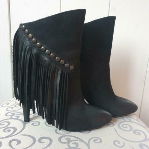 NIEUW: lederen enkellaars met hak (9cm), SACHA, maat 36