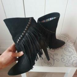 NIEUW: lederen enkellaars met hak (9cm), SACHA, maat 36