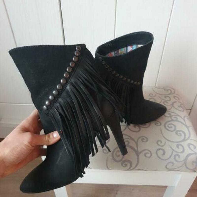 NIEUW: lederen enkellaars met hak (9cm), SACHA, maat 36