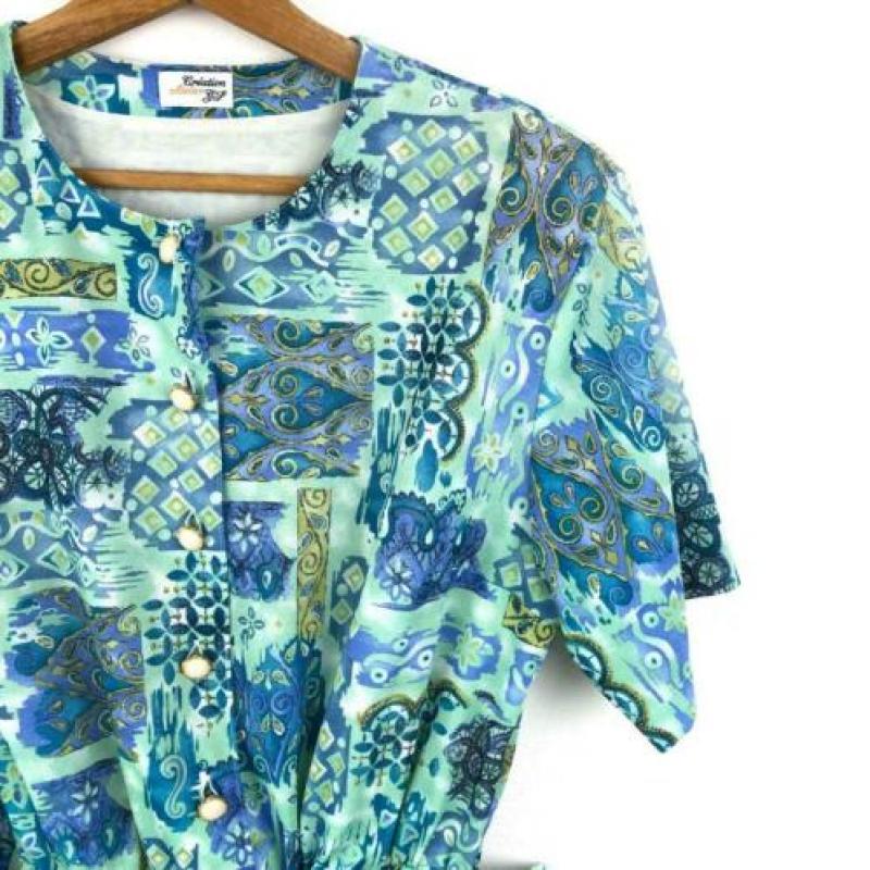 AtticSalt vintage jurk met fantastische 90's print, mt 38