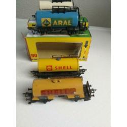 Fleischmann H0. 4 stuks ketelwagons. In OVP.