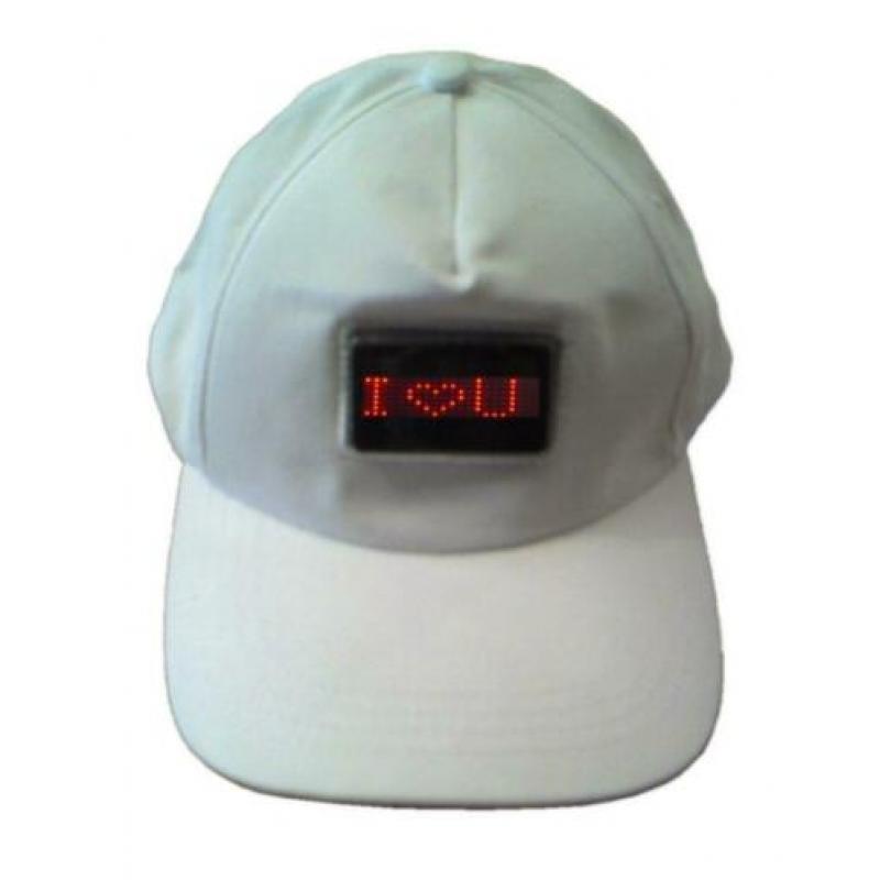 Petten met led lichtkrant, led gesp, feestartikel, SALE