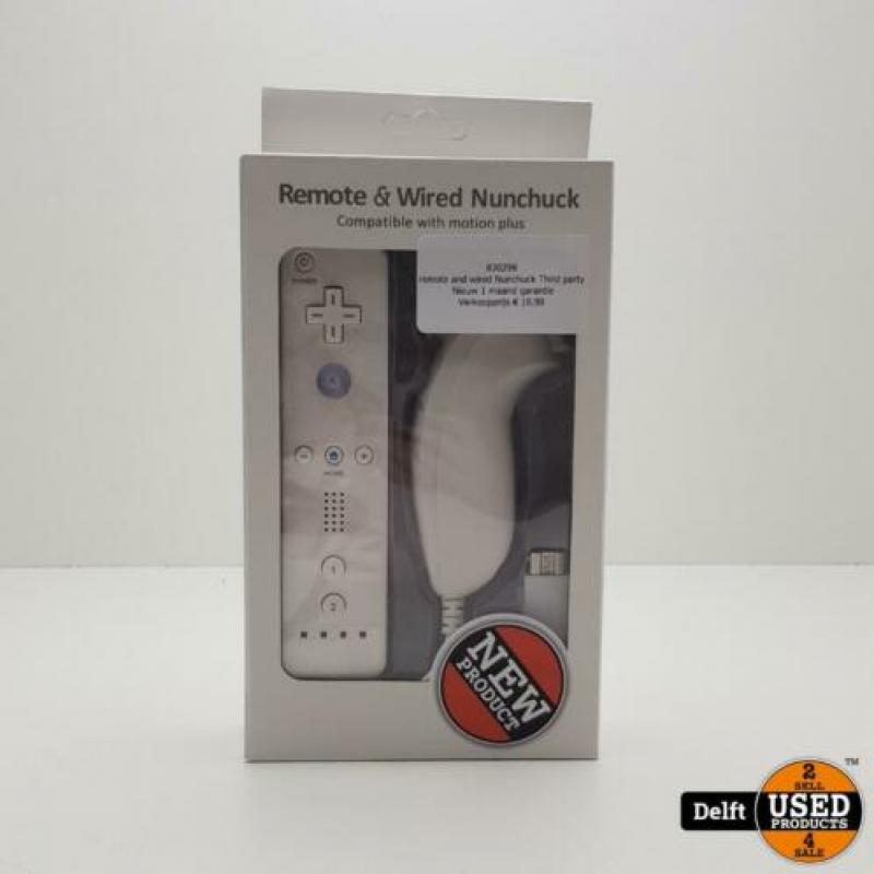 Remote and wired Nunchuck Third Party Nieuw 1 Maand garantie