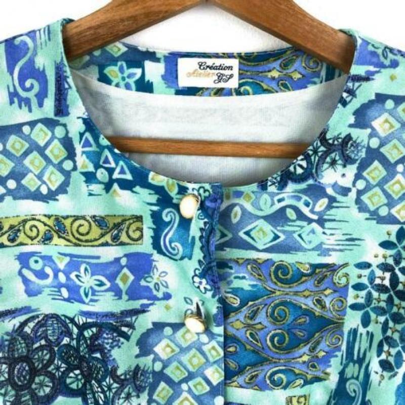 AtticSalt vintage jurk met fantastische 90's print, mt 38