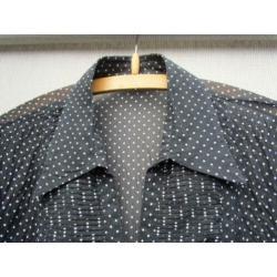 blouse STIPPEN mt 42 zwart lange mouwen