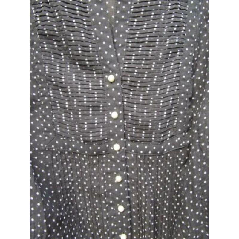 blouse STIPPEN mt 42 zwart lange mouwen