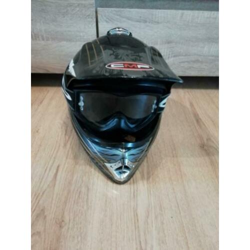 Cross helm met motocross bril xl