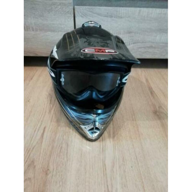 Cross helm met motocross bril xl
