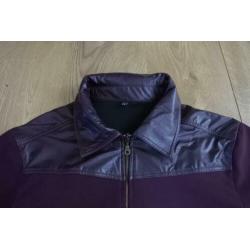 blouse en gilet setje 44 paars nep leer leuk