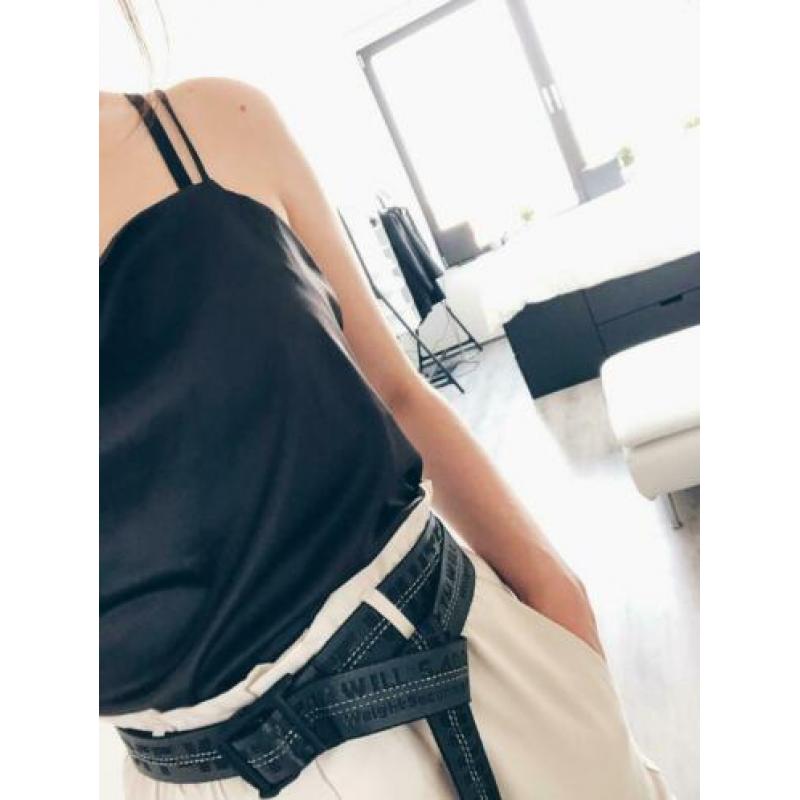 Classic industrial Off-White belt/riem in antraciet/zwart