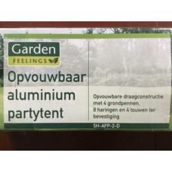 Party tent 3x3 mtr. Aluminium frame. ZGAN.