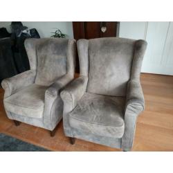 GRATIS - 2x oorfauteuil stoel van microleer