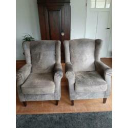 GRATIS - 2x oorfauteuil stoel van microleer