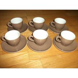 Set van 6 Bavaria Mitterteich espresso koffie kop & schotels