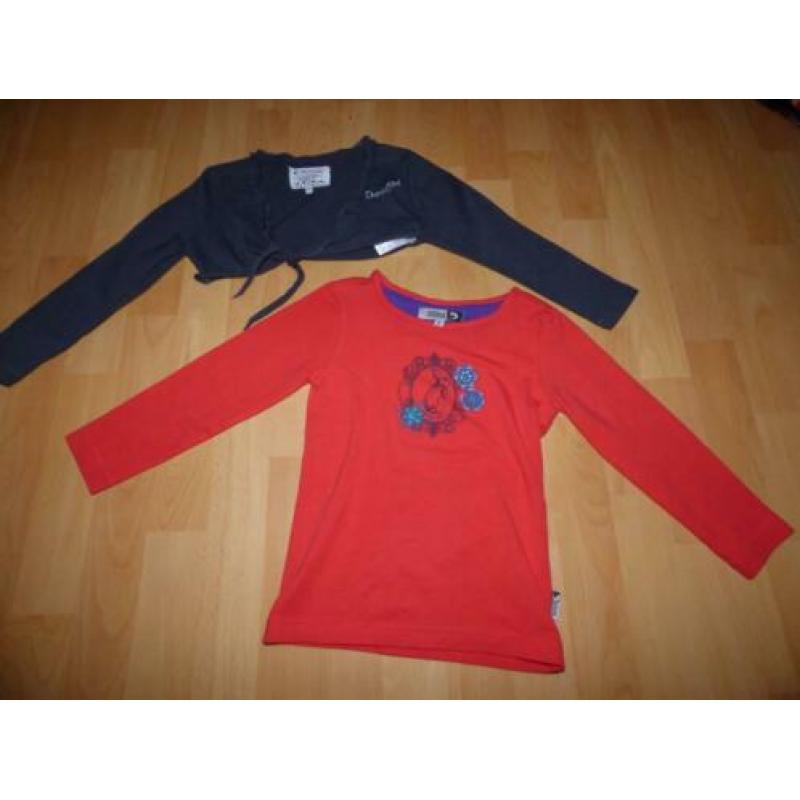 Mooie set (longsleeve/bolero)van Doerak, maat 116/122 NIEUW!