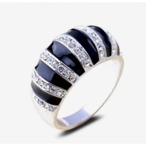 18K witgoud vergulde fashion ring met kristallen
